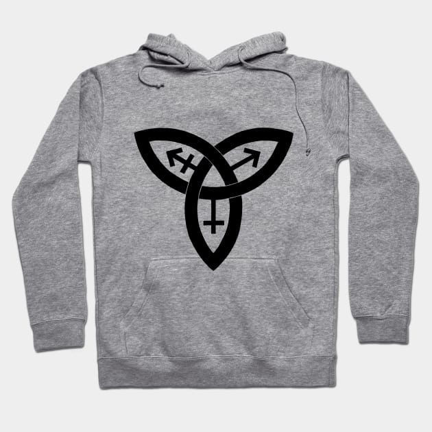 Gender Triquetra Knot Hoodie by Art By Cleave